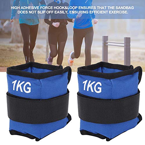 Nannday 【𝐏𝐫𝐨𝐦𝐨𝐜𝐢ó𝐧 𝐝𝐞 𝐒𝐞𝐦𝐚𝐧𝐚 𝐒𝐚𝐧𝐭𝐚】 Pesas de Tobillo, 1 kg de Bolsas de Arena, 11.8x4.7in Azul para Hombres, Mujeres, entusiastas del Fitness, Entrenamiento Muscular(1KG)