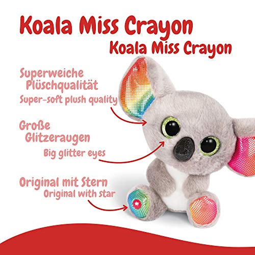 NICI Peluche GLUBSCHIS Koala Miss Crayon, con Ojos Grandes y Brillantes, 15 cm, Color: Gris/Blanco/Multicolor, 46319, One Size