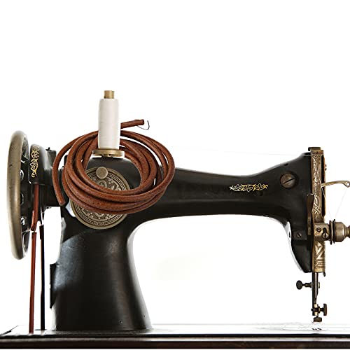 Nothers GZcaiyun - 5 correas para máquina de coser, 183 cm, 5 mm, redondas, de piel, con punzón de costura y clips para pedales de casa, tipo máquina de coser