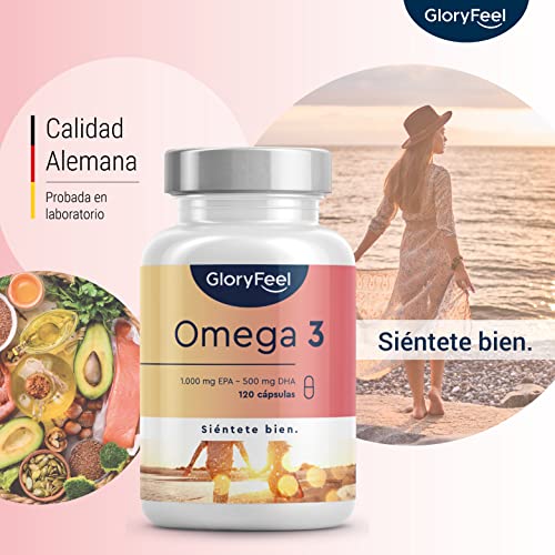 Omega 3 2000mg - Omega 3 en forma de triglicéridos reesterificados - 1.000mg EPA + 500mg DHA- Aceite de pescado en alta dosificación y biodisponibilidad- Fuente de ácidos grasos esenciales Omega 3