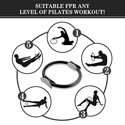 OurTop Yoga Aro Pilates, Anillo Yoga Círculo Mágico para Fitnes Ring Pilates Círculo de Ejercicio Mágico con asaentrenamiento para Resistencia y Flexibilidad