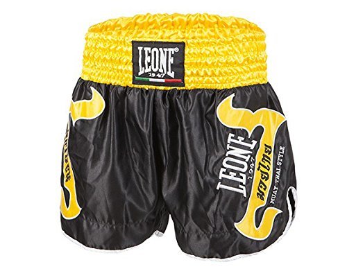 Pantalones Cortos de Muay Thai y Kick Boxing León t-Thai AB747 Negro Negro