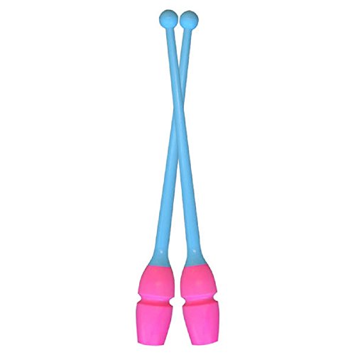 Pastorelli Clubes de gimnasia rítmica conectables (tamaño infantil), mod. MASHA - 36 cm (azul claro-rosa)