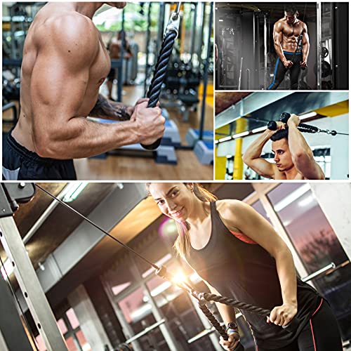 PELLOR Agarres Poleas Gym Cuerda Triceps,Multiestacion Musculacion Cuerda de Entrenamiento para Tríceps fijación Paralelas Agarres en Casa o Gimnasio