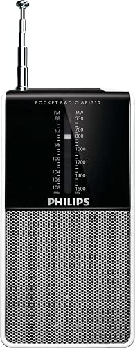 Philips AE1530/00 Radio portátil tamaño bolsillo (negro con plateado)