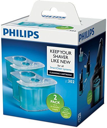 Philips JC302/50 - Cartuchos de limpieza con sistema de filtro dual y lubricacion activa, refrescantes, 2 unidades