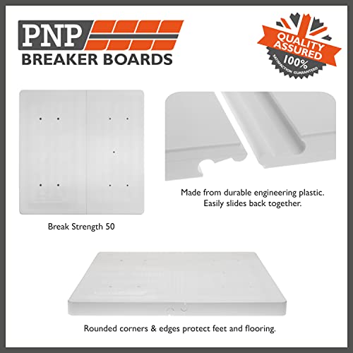 PnP Tablas de plástico para rompe/romper romper con cinturón negro Taekwondo, Tae-Kwon-Do Karate Martial Arts Professionals (ITF Preferred White Board – 15 m libras fuerza de rotura)