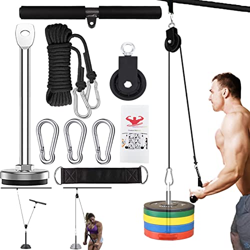 Polea para Gimnasio Profesional DIY Máquina Kit de Cables de Poleas Equipo de Fitness de Fuerza Muscular para Entrenamiento de Curl de Bíceps y Extensiones de Tríceps (Barra Recta)