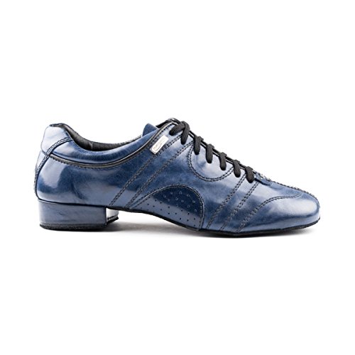 PortDance Hombres Zapatos de Baile/Dance Sneakers PD Casual - Cuero Azul - Suela de Ante [EUR 40]