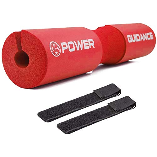 POWER GUIDANCE Barbell Squat Pad protectora del cuello y del hombro Ideal para Squats, Lunges, Hip Thrusts, levantamiento de pesas (rojo)
