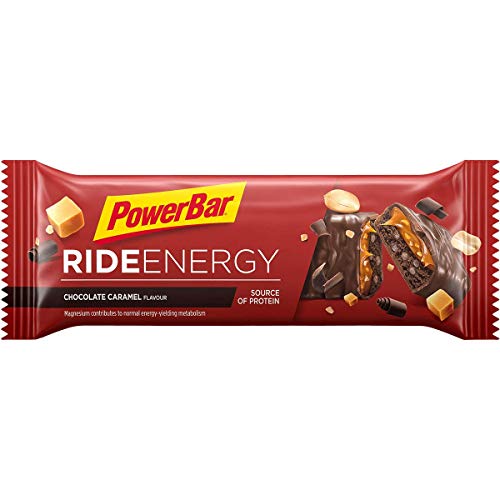 PowerBar Ride Energy Chocolate Caramel 18x55g - Barra de Proteínas de Carbohidratos + Magnesio
