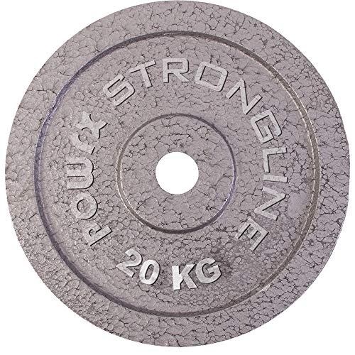 POWRX Discos Hierro Fundido 30 kg Set (2 x 15 kg) - Pesas Ideales para Mancuernas y Barras con diámetro 30 mm + PDF Workout (Plata)