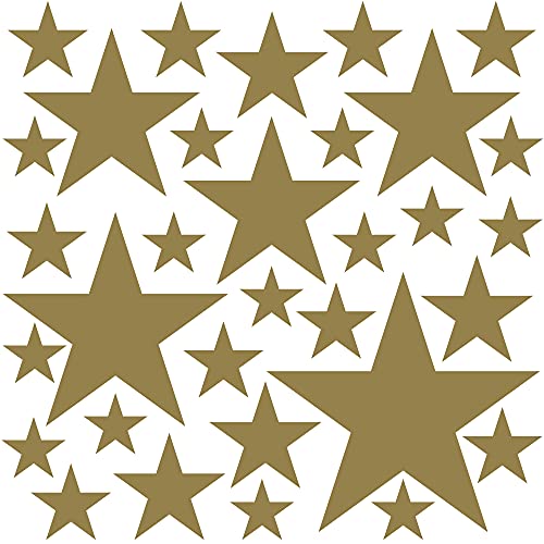 PREMYO 32 Estrellas Pegatinas Pared Infantil - Vinilos Decorativos Habitación Bebé Niños - Fácil de Poner Oro