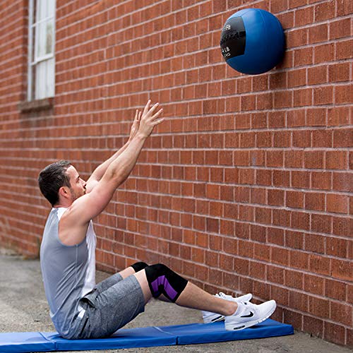 ProsourceFit Soft Medicine 14 LB Ball for Full Body Exercises, Blue