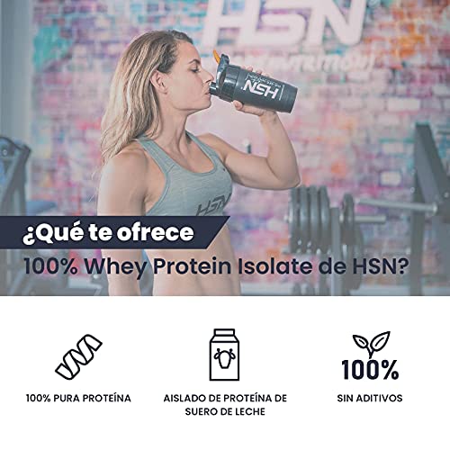 Proteína Aislada de Suero HSN | Sin Sabor 500 g = 16 Tomas por Envase | 100% Whey Protein Isolate | Suplemento para Ganar Masa Muscular | Rica en BCAAs y Glutamina | No-GMO, Vegetariano, Sin Gluten