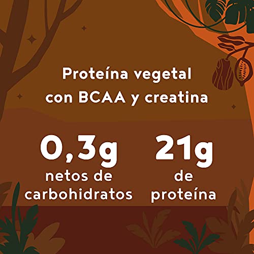 Proteina Vegana Musculos - CHOCOLATE - Proteinas vegetal de semillas germinadas - Enriquecida con BCAA y creatina - 600 g en polvo