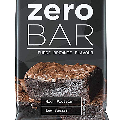 Prozis Zero Bar, Barrita con bajo contenido en azúcares, Brownie de dulce de leche - 12 x 40 g