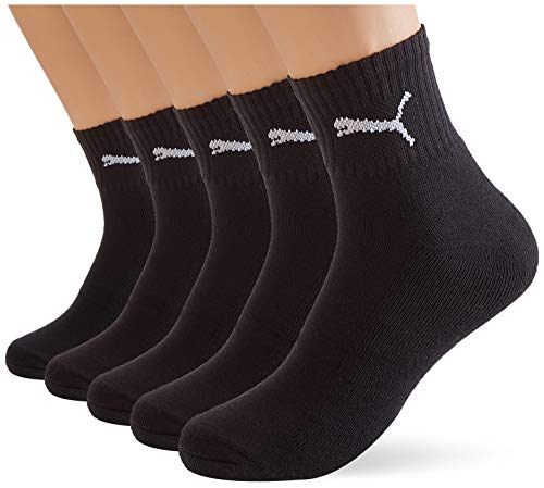 PUMA Short Crew Socks (5 Pack) Calcetines, Negro, 39-42 (Pack de 5) Unisex Adulto