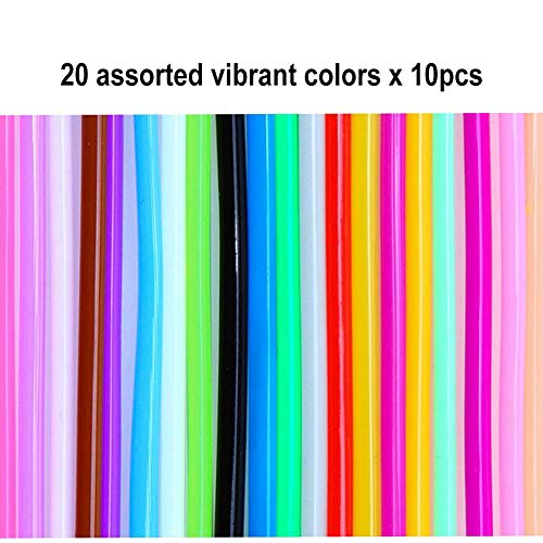Queta 200 PCS hilo Plastico, Cuerda de Colores,Cordón Plástico,Hueco Plástico Hilo, para la Pulsera Llavero DIY, con 10 Ganchos Llaveros,20 Colores