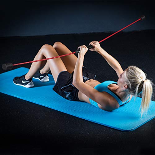 Relaxdays Swingstick Barra oscilante para Entrenamiento de vibración y Musculatura Profunda, Flexible, Fibra de Vidrio, 160 cm, Color Rojo, Unisex Adulto, 1 Unidad