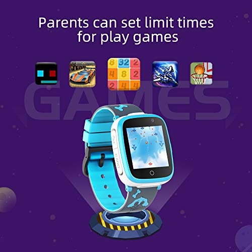 Reloj Inteligente para Niños de 2 Cámaras con Juegos de Música - 1.54 Pantalla Táctil en Color SOS Relojes Inteligentes Llamadas Bidireccionales Despertador 3-12 Años Cumpleaños de Estudiantes