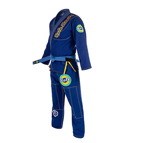 Role Bonito Kimono de Jiu-Jitsu Brasileño para Hombre (BJJ Gi) Ligero en Azul (Talla A2)