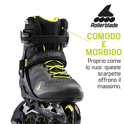 Rollerblade Macroblade 80 - Patines en línea para Hombre, Color Negro y Verde Lima