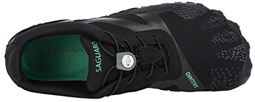 SAGUARO Hombre Mujer Barefoot Zapatillas de Trail Running Minimalistas Zapatillas de Deporte Fitness Gimnasio Caminar Zapatos Descalzos para Correr en Montaña Asfalto Escarpines de Agua, Negro, 36 EU
