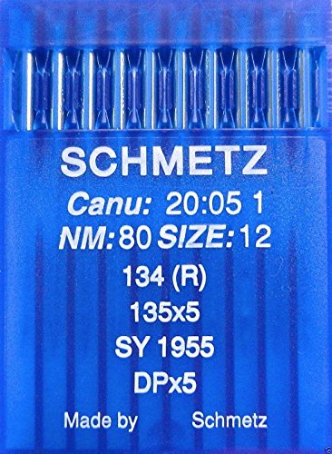 SCHMETZ 10 agujas redondas para máquina de coser, sistema 134 (R), industria, St. 80