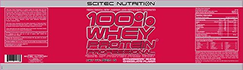 Scitec Nutrition 100% Whey Protein Professional con aminoácidos clave y enzimas digestivas adicionales, sin gluten, 920 g, Fresa-Chocolate blanco