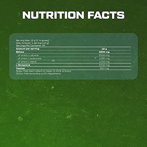 Scitec Nutrition BCAA + Glutamine Xpress, Bebida en polvo de aminoácidos aromatizada, con glutamina y taurina, sin azúcar, sin gluten, 300 g, Manzana