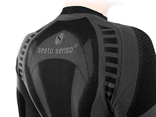 Sesto Senso® Conjunto Térmico Hombre Ropa Interior Térmica de Manga Larga Camisa y Calzoncillos Largos Pantalones Leggins Termo Activo Set (XL, Gris)