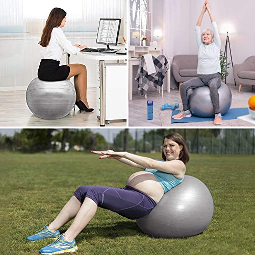 SIYWINA Fitness Pelota de Ejercicio Pelota de Pilates Embarazadas Anti Explosión Yoga Ball para Equilibrio Fitness Entrenamiento