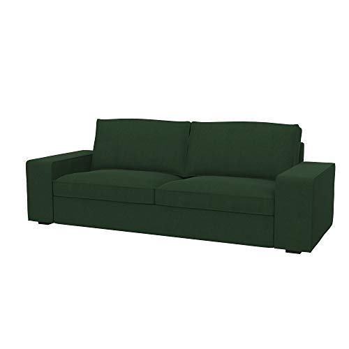 Soferia Funda de Repuesto para IKEA KIVIK sofá de 3 plazas, Tela Majestic Velvet Bottle Green, Verde