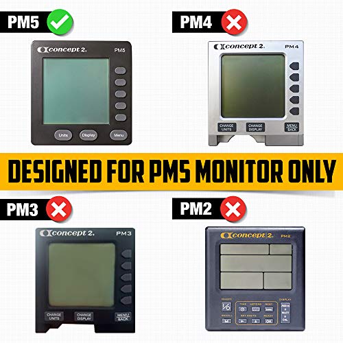 Soporte de teléfono hecho para máquina de remo compatible con PM5 monitores, Rower, SkiErg y BikeErg PM5 - Productos de fitness de silicona, Amarillo
