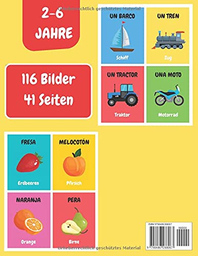 Spanisch Buch zum Lernen Kinder: Spanisch lernen - Bildwörterbuch für Anfänger