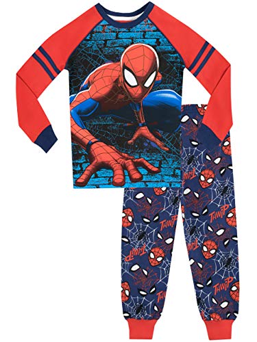 Spiderman Pijamas de Manga Larga para Niños Ajuste Ceñido El Hombre Araña Azul 3-4 Años