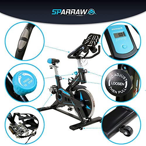 Spinning SUPER SPRINTER - Bicicleta estática con rueda de inercia de 18 kg y resistencia manual magnética, cardio y fitness