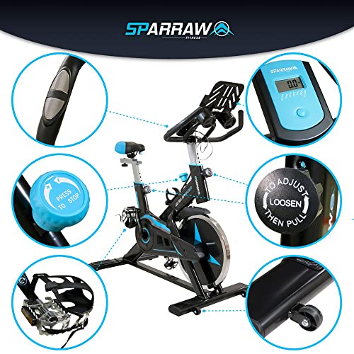 Spinning ULTRA SPRINTER - Bicicleta estática con rueda de inercia de 22 kg y resistencia manual magnética, cardio y fitness