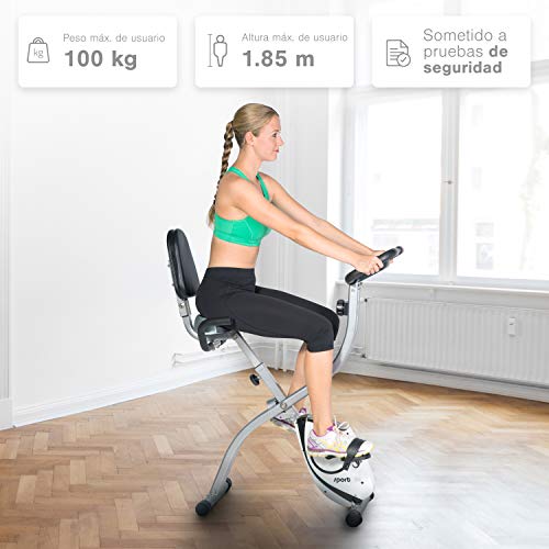 SportPlus Heimtrainer S-Bike - Bicicleta estática y de spinning para fitness, talla standard