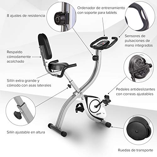 SportPlus Heimtrainer S-Bike - Bicicleta estática y de spinning para fitness, talla standard