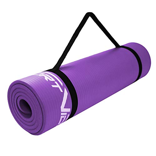 SportVida Yoga Fitness Esterilla para Pilates, Espuma cerámica-Grafito-nbr, 180 x 60 x 1 cm | colchoneta para Camping Tienda, Morado