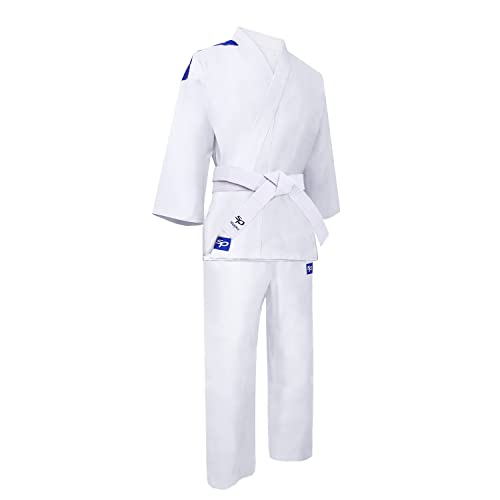 Starpro Karate Gi - Uniforme Profesional para Entrenamiento y competición - Kimono Karate de algodón Ligero Blanco con cinturón - Hombres Mujeres y Niños - 110-190 cm - Brillante Blanco