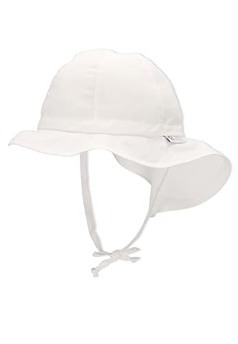 Sterntaler Sombrero unisex con cintas y protector de cuello, Edad: de 6-9 meses, Tamaño: 45, Blanco