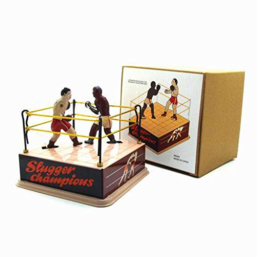 SUCHUANGUANG Estilo Vintage Juguete de hojalata Anillo de Boxeo Boxeadores de Lucha con Llave de Cuerda Regalo Retro