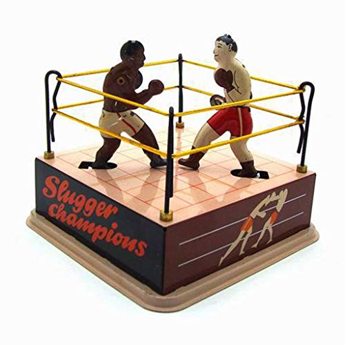 SUCHUANGUANG Estilo Vintage Juguete de hojalata Anillo de Boxeo Boxeadores de Lucha con Llave de Cuerda Regalo Retro