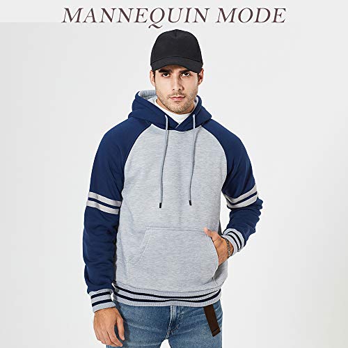 Sudadera con capucha, para hombre, manga larga, deportiva, ceñida, informal, para otoño e invierno azul XL