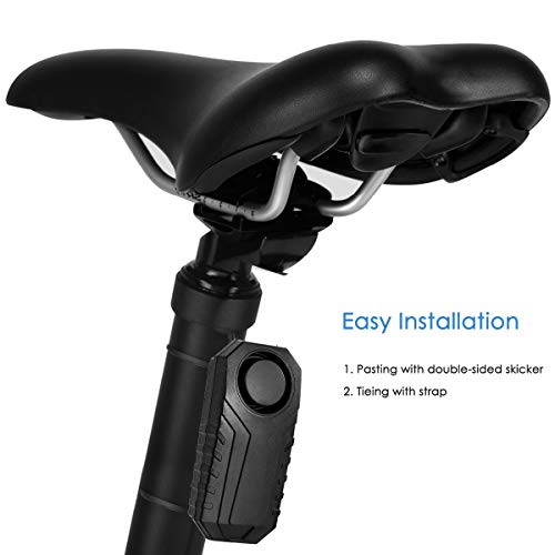 SunshineFace Alarma de Bicicleta Alarma de Bicicleta Antirrobo de Seguridad Inalámbrica para Bicicleta con Control Remoto Sensor de Vibración a Prueba de Agua Alarma de 113Db