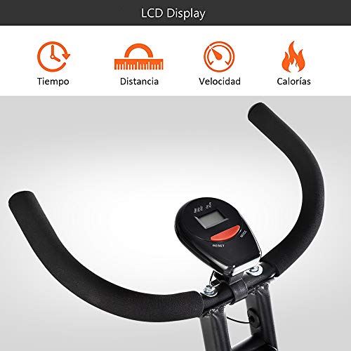 T-LoVendo TLV-XB01 Bicicleta Estatica Plegable Tipo X Entrenamiento Fitness Cardio Pantalla LCD, Negro