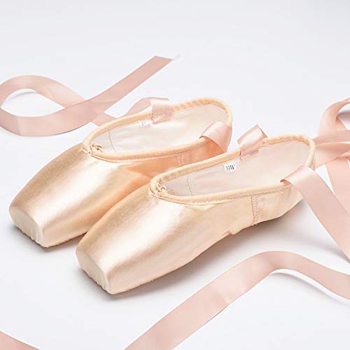 Tancefair Zapatillas de Ballet Stain con Banda Cosida y Almohadillas de Silicona para los Dedos de los pies para niñas y Mujeres